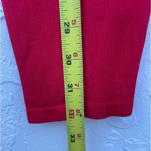 PINK Active Womens High Rise Crop Leggings Red Sz S - Picture 9 of 11